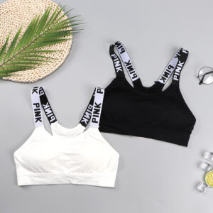 Black and White Sports Bra | Nylon Fabric, Supportive Design